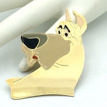 DISNEY Einstein gold-tone enamel pin - Great Dane cartoon dog Oliver &amp; Co brooch - £27.97 GBP