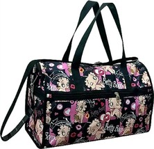 Betty Boop women&#39;s duffel bag in Black with Hearts - size One Size - £23.79 GBP