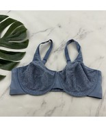 Wacoal All Edges Underwire Bra Size 40 D Light Blue Floral Lace 855341 - $22.76
