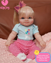 VACOS 20&quot; Reborn Baby Doll, Soft Cloth Body Handmade 3D Skin With Visible Veins - £43.80 GBP