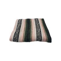 Vintage MFG Artesanias Textile Pink Green Blanket Throw Serape Made in M... - $19.79