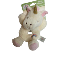 Spark Create Imagine Unicorn Plush Rattle Ring Rainbow Walmart Crinkle Lovey NEW - £9.72 GBP