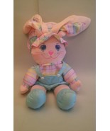 001B Large Vintage Stuffed Bunny In Bib Coveralls Overalls 26 Inches - £15.92 GBP