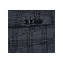 Men RENOIR Suit Two Button Business Formal Slim Fit 294-15 Gray English Plaid image 3