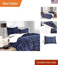 Luxury Plaid Micro-Suede Reversible Comforter Set - Full/Queen Size in N... - $73.99