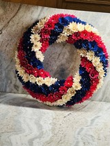 July 4th Wreath Patriotic Americana Wreath Boxwood Handcrafted Memorial ... - £60.99 GBP