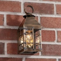 Small Barn Outdoor Wall Light in Solid Weathred Brass - 1 Light - £176.36 GBP