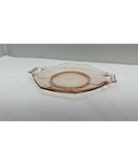 Vintage Hexagon Pink Depression Glass Cake/Sandwich Plate With Handles9”... - $27.71 CAD