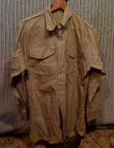 Vintage Top Quality US Navy Khaki Shirt w/Pocket Flaps 15 1/2 x 32 (Ches... - $10.00