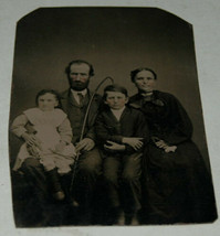 Vintage Tintype Metal Family Photograph Picture Portrait Antique Victorian? - £42.48 GBP