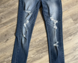 KanCan High Rise Skinny Jeans Distressed Double Button Waist Size 25x29.5 - $18.29