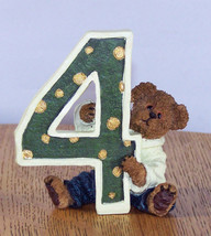 Boyds Bears Bearston # 4 Birthday Bear Collection Bear Peeking out Behind # 4 - £12.67 GBP