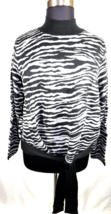 Sofia Vergara Gray Black Zebra Print Long Sleeve Mock Neck Sweater Plus ... - $24.99