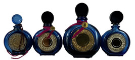 Byzance Colbalt Blue Rochas Empty Glass Perfume Bottles Stoppers Vintage Lot (4) - £125.19 GBP