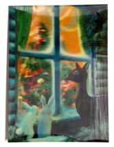 Deer Rabbits Christmas Tree Lenticular Postcard 3D Toppan Japan Window UNP - £7.72 GBP