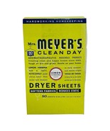 Mrs. Meyer&#39;s Clean Day Dryer Sheets Lemon Verbena 80 Paper Sheets Open Box - €24,74 EUR
