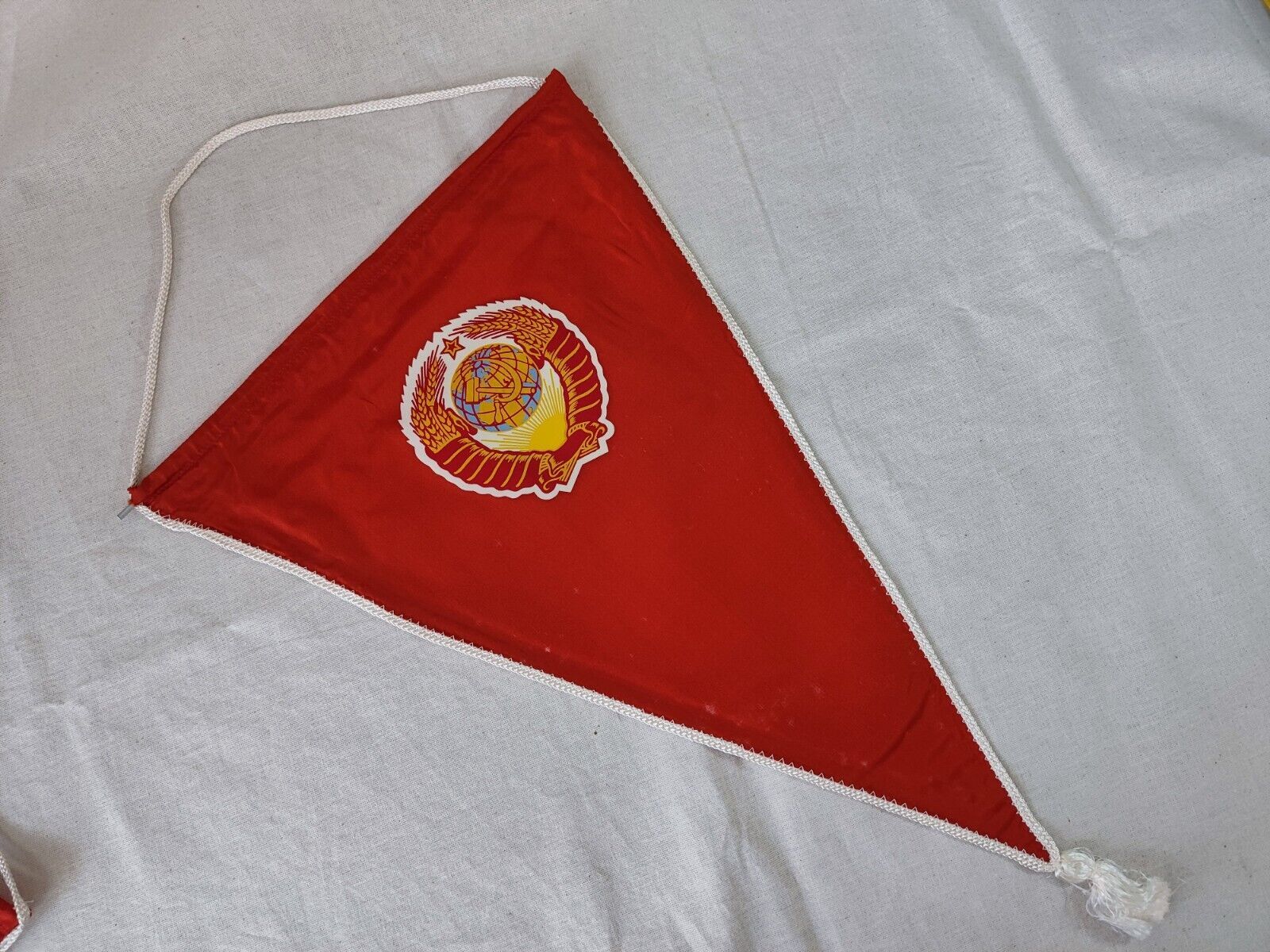 Original Soviet Union USSR Coat of Arms Flag Banner Propaganda Communism... - $41.43