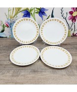 Corelle Butterfly Gold 8.5&quot; Salad Plates Lot of 4 Corning Vintage - $25.00