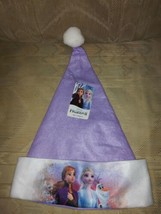 Disney Frozen II Christmas Santa Hat NWT Purple Anna Elsa Olaf 17&quot; Girls... - $12.86