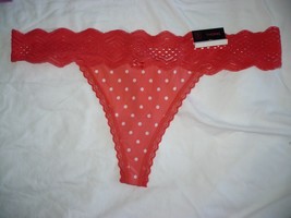 No Boundaries Women&#39;s Micro &amp; Lace Thongs Coral Dot Size X-Large (8)  NEW - £7.22 GBP
