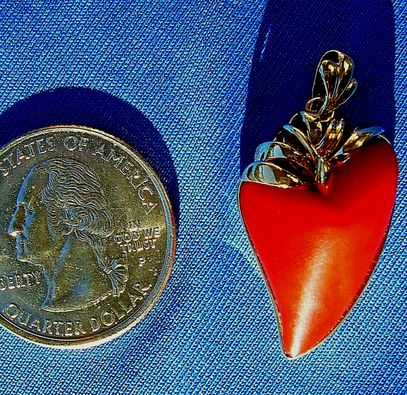 Natural Coral Red Mediterranean Pendant Hand made 18k Solid Gold Bezel Medallion Item image 6