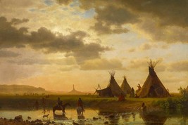 Chimney Rock, Ohalilah Sioux Village in the foreground by Albert Bierstadt - £30.66 GBP+