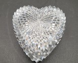 Beautiful Waterford Crystal Glass Heart Shape Lidded Trinket Box 3&quot; - $39.59