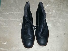 John Varvatos Boots Leather Ankle Style Zipper 12M Black No Lace Broken ... - $49.99