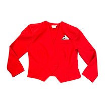 Vintage Blazer Womens 10 Red Single Button Front Office Workwear Preppy ... - $34.99
