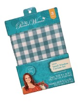 The Pioneer Woman Gingham 3-Piece Tier &amp; Valance Set Teal Country Cottag... - $18.69