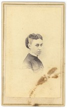 CIRCA 1860&#39;S CDV  Featuring Intense Looking Woman Wearing Victorian Style Dress - £7.41 GBP