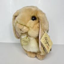 Miyoni Aurora Bunny Plush Realistic Stuffed Animal Tan Rabbit Floppy Ears 8&quot; - £11.00 GBP