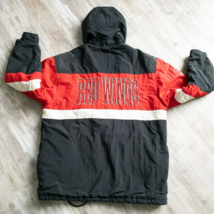 NHL Detroit Red Wings Hockey Vintage Bomber Puffer Zip Hood Jacket Coat ... - £37.24 GBP