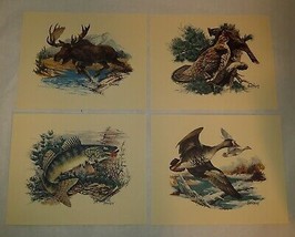 Vintage Embossed Art Prints Sweeney set/4 Lot/2 Wildlife Art 8x10&quot; (New) - £27.08 GBP