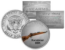 Karibiner 98K Gun Firearm Jfk Kennedy Half Dollar Us Colorized Coin Kurz Rifle - $8.56