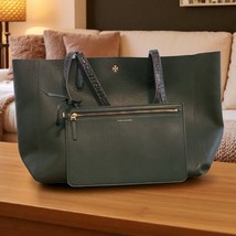 TORY BURCH BLAKE TOTE IN JITNEY GREEN LEATHER SHOULDER BAG POUCH 67282 - $4,699.27 MXN