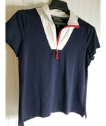 Ralph Lauren L-RL Lauren Active Womens Zip Up Size X-Large shirt Blue Wh... - $47.41 CAD