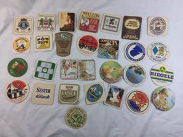 large lot 29 old Beer Coaster collection Mostly German brands Good Used - $24.74
