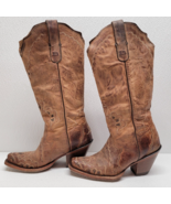 Tony Lama Black Label Goat Western Cowgirl Boots Women&#39;s Size 6 Brown - $97.01
