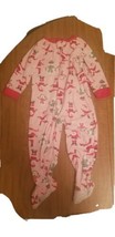 Carter's 18M Baby Girl Christmas Sleeper Zip Pink Santa Snowman COMBINED SHIP.. - $1.99