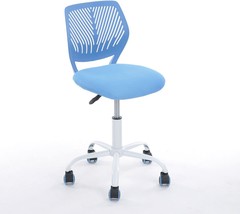 Blue Office Task Adjustable Desk Chair Mid Back Home Children Study Chair - £46.35 GBP