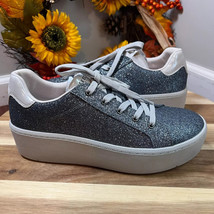 Skechers Plateau Glitter Platform Lace-Up Sneaker Sz 10 M in Pewter Fair... - $697.87 MXN