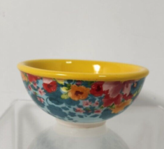 Pioneer Woman Prep Dip Bowl 1/4 Cup Yellow Blue Floral Ceramic Mini Kitchen - £5.42 GBP