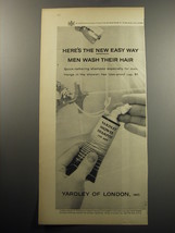 1957 Yardley Shower Shampoo Ad - Here's the new easy way men wash their hair - $18.49