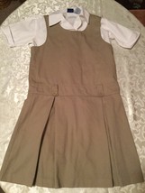 Size 16 Austin dress uniform khaki white blouse outfit set Girls 2 piece... - $18.29