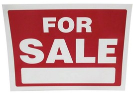 For Sale Sign 8 x 12 Inch - 2 Count, White and Red - $5.89