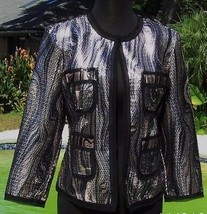 Cache Sequin Embellished Lined Top Jacket New Mesh Grosgrain Trim Sz XS/S/M $208 - £66.50 GBP