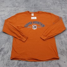 Copper Mountain Shirt Men L Orange Gildan Long Sleeve Print Sweater Sweatshirt - £20.55 GBP