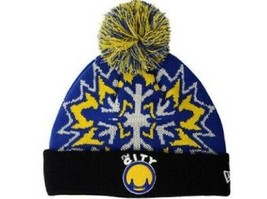 Golden State Warriors Cuffed Knit B EAN Ie Hat Glowflake New Era Nwt - $17.98