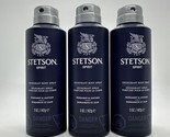 (3) Stetson Spirit Deodorant Body Spay Bergamot &amp; Leather 5 Oz. - £22.64 GBP